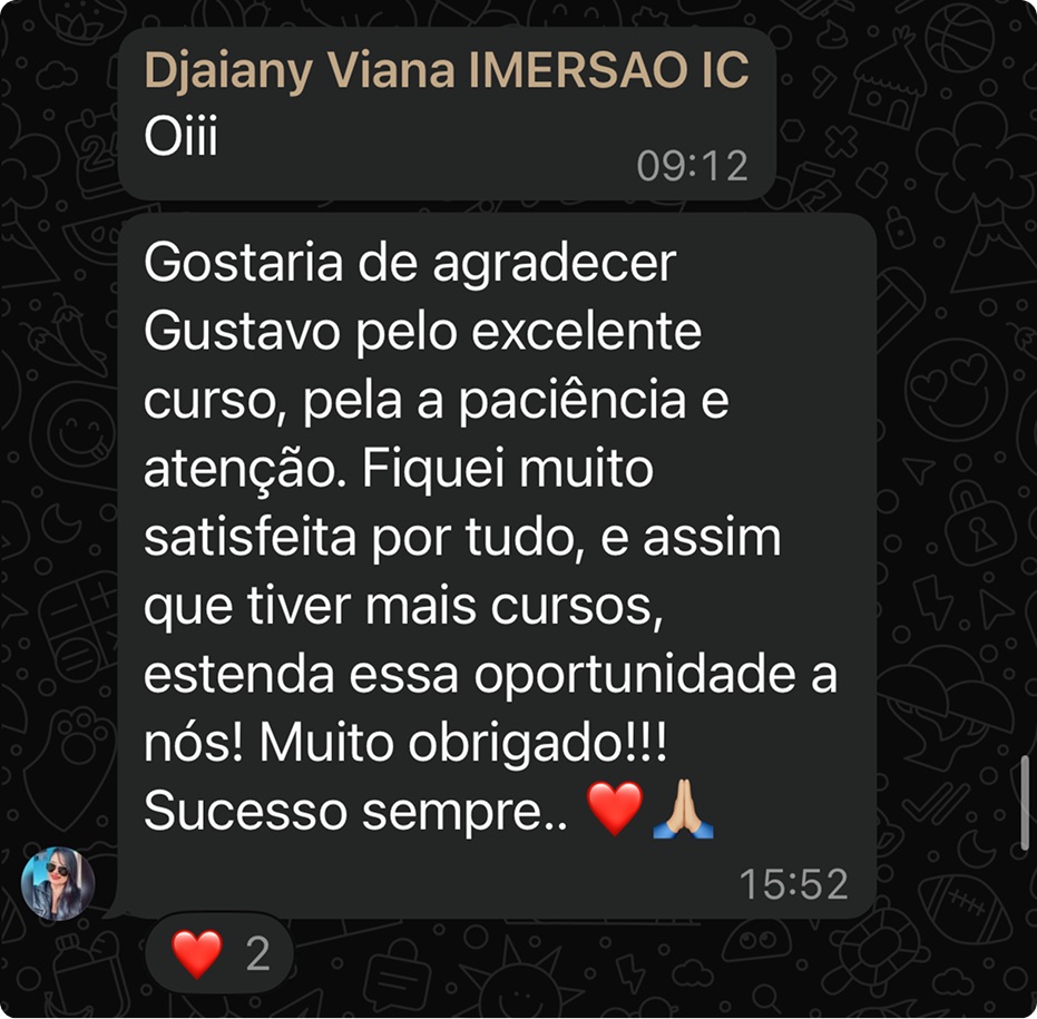 Depoimento de aluno da imersão
